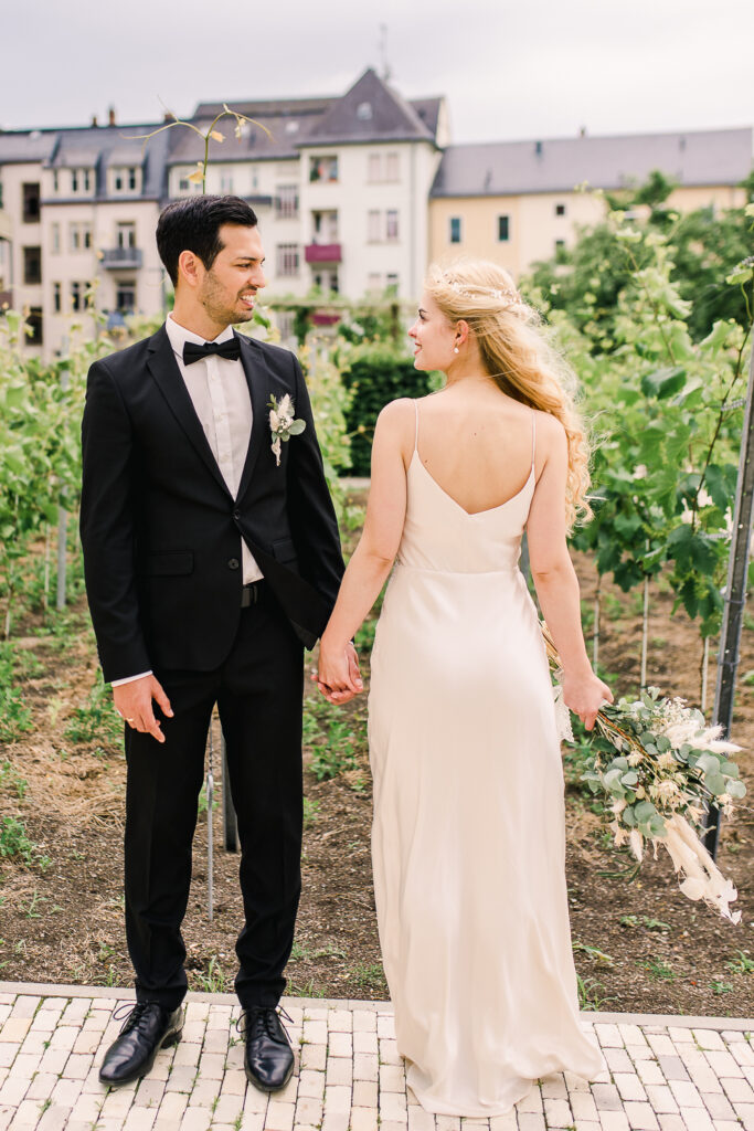 Boho Hochzeit Brautpaar in Radebeul